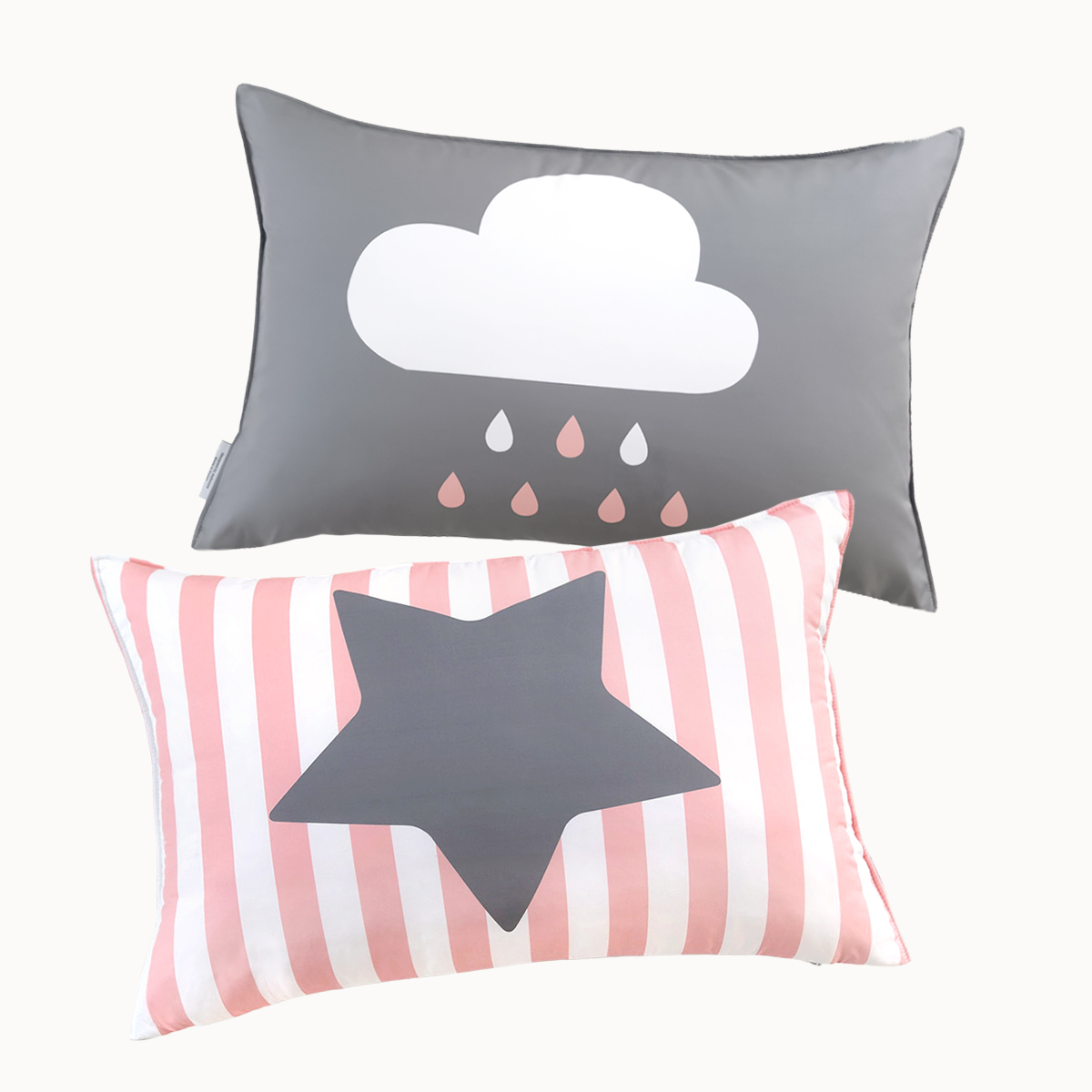 [단독특가] 알러지케어 캐릭터 누빔 키즈베개커버 All Season 스타패치 핑크 (별우주), 40x60cm