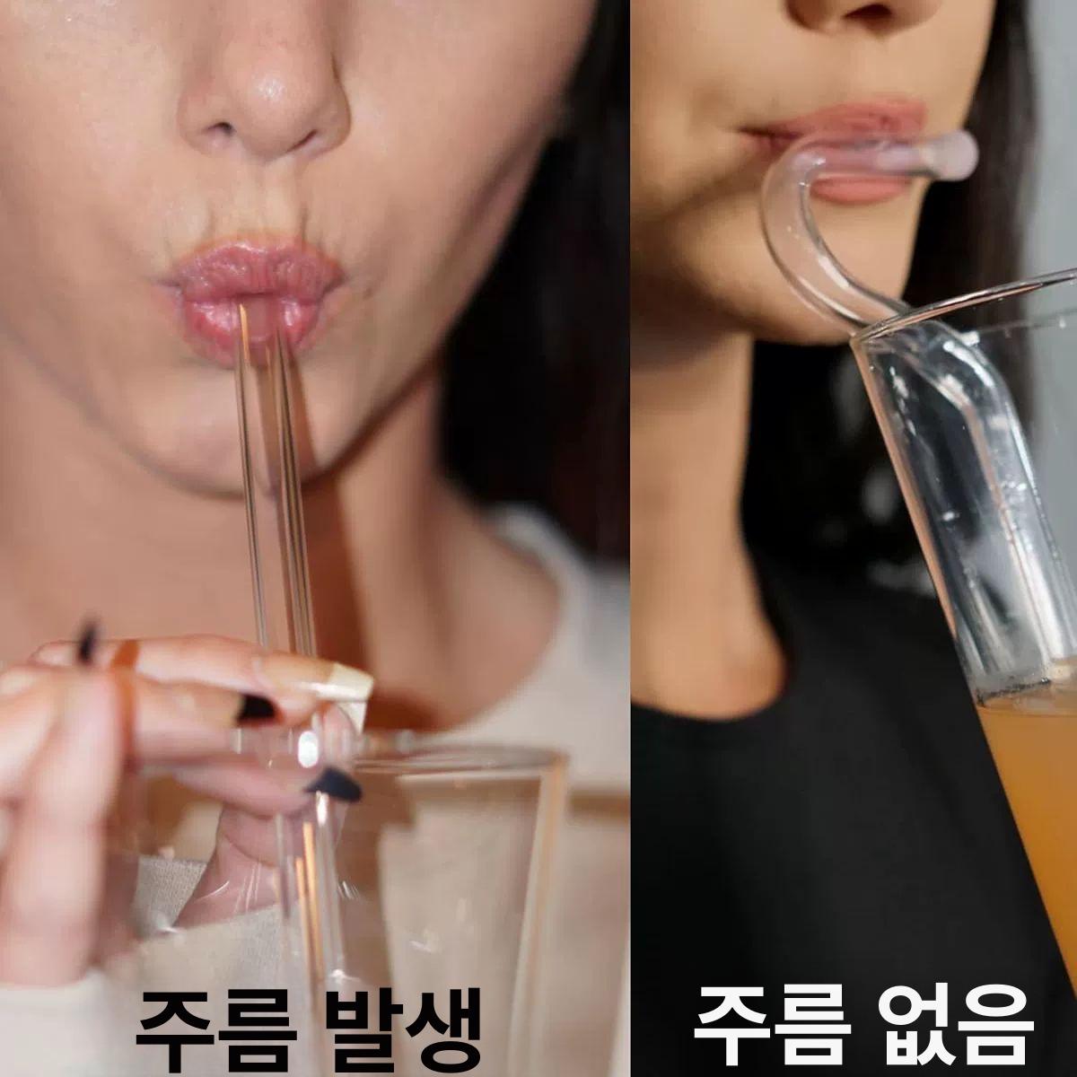 신형 입주름 방지 입술주름빨대세트투명 옐로우 일자형 한정 1개 구매 시 2개 발송 - 상세 이미지 5