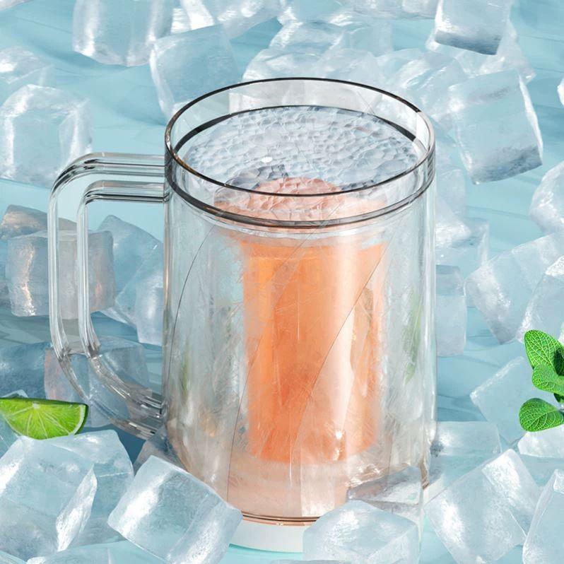 이중 얼음컵 맥주잔 냉동 차가운 맥주컵 시원한 생맥 업그레이드 두꺼운 물빠짐 없는 1개 - 상세 이미지 5