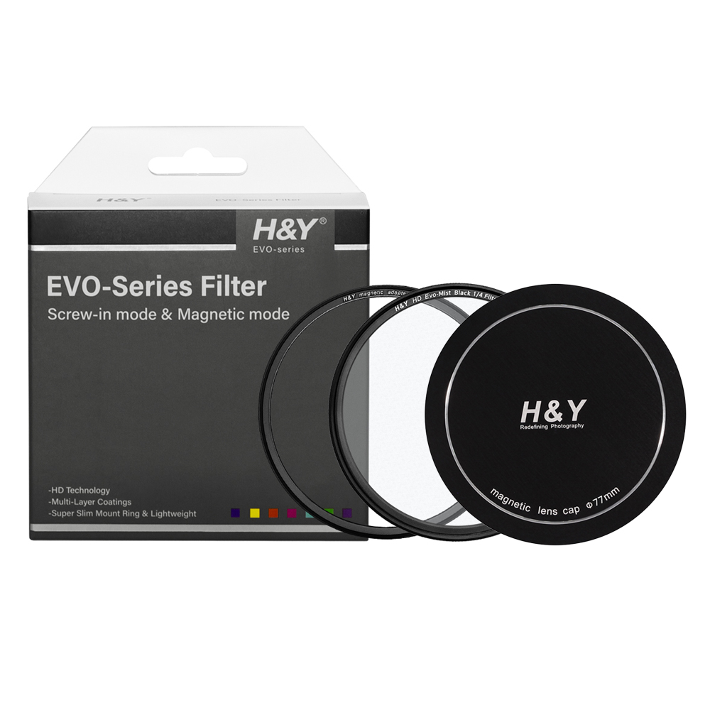 HNY HD EVO 블랙미스트 1/4 마그네틱필터 렌즈캡 세트 77mm - 상품 이미지