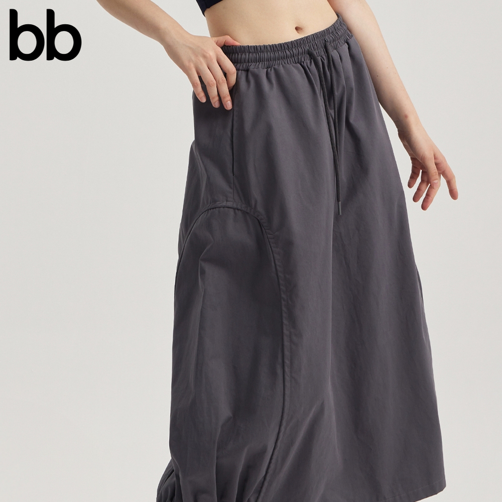 벌룬롱스커트 항아리치마 호박 볼륨 펌킨 고급 절개 플리츠 봄 아방한 핀턱 A라인 베이지 S - 상세 이미지 3