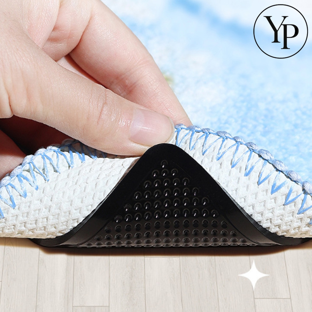 붙이는 미끄럼방지 고무 패드 4p 밀림 고정 스티커 세척가능 컷팅 카페트 러그 논슬립