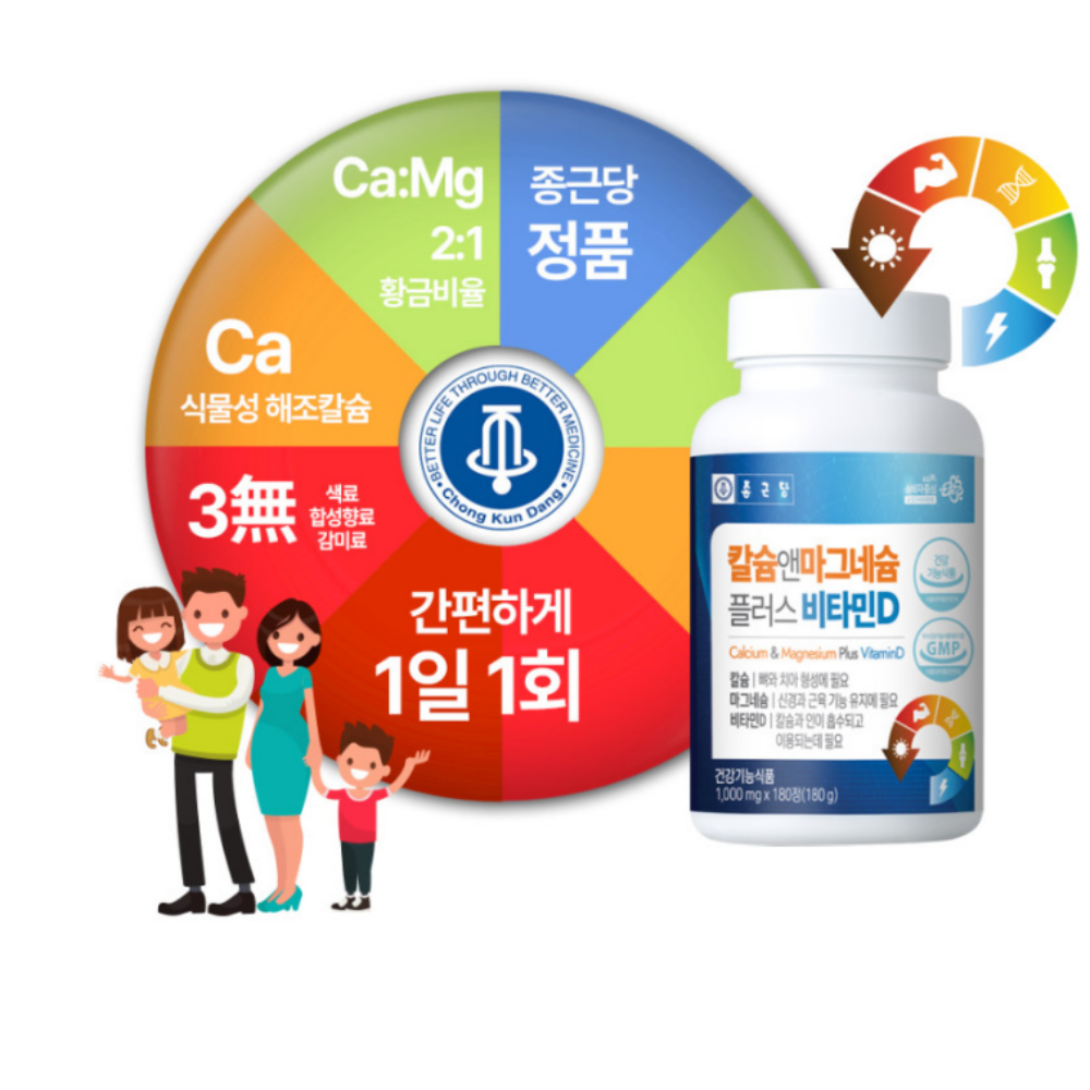 종근당 칼슘 마그네슘 비타민D 칼마디+종근당건강 아이케어 오메가3 로얄 혈행개선 눈건강 - 상세 이미지 4