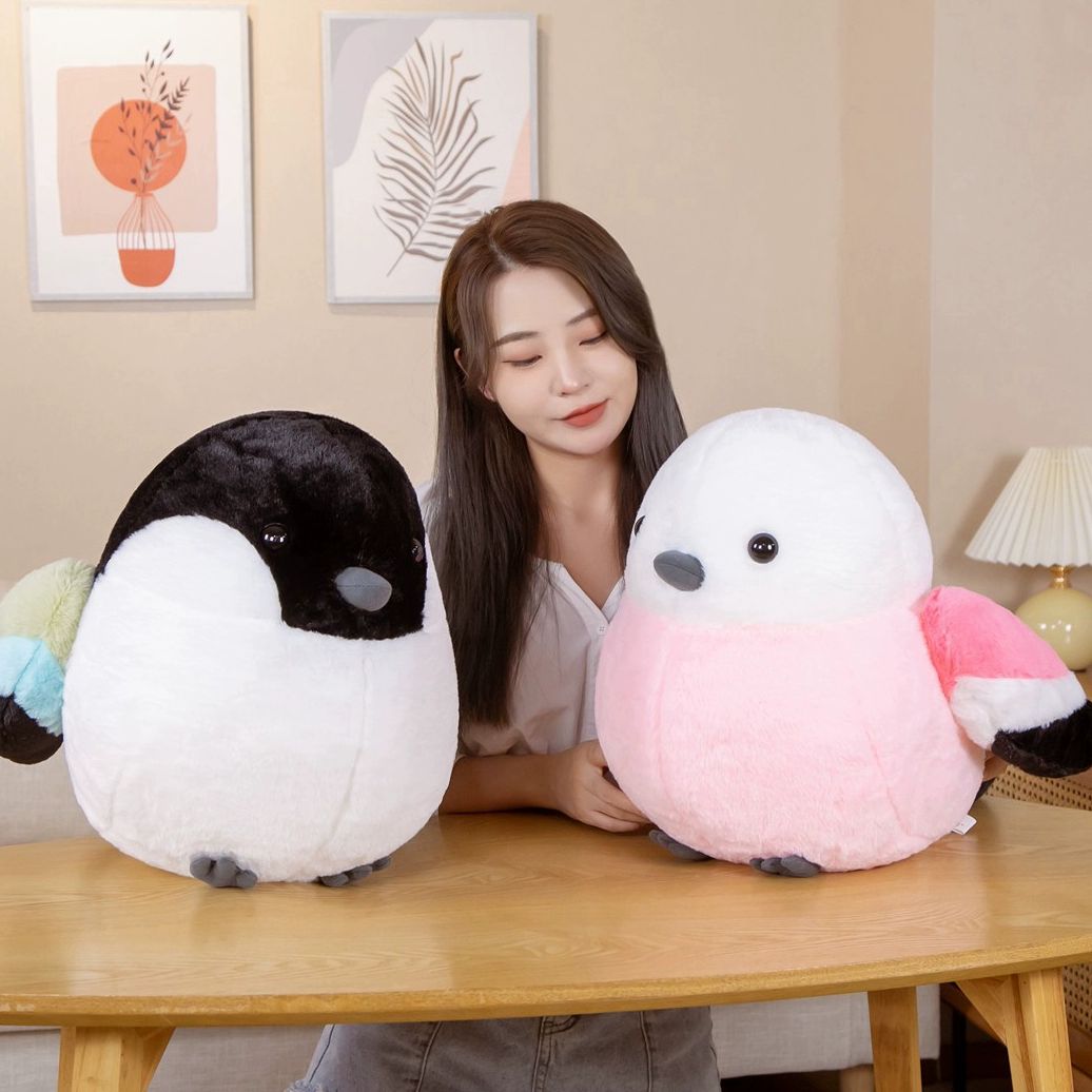 뱁새인형 새인형 장식품 무드등 조명 모찌 수면등 솜인형 핑크 30x40cm-0.5kg - 상세 이미지 2