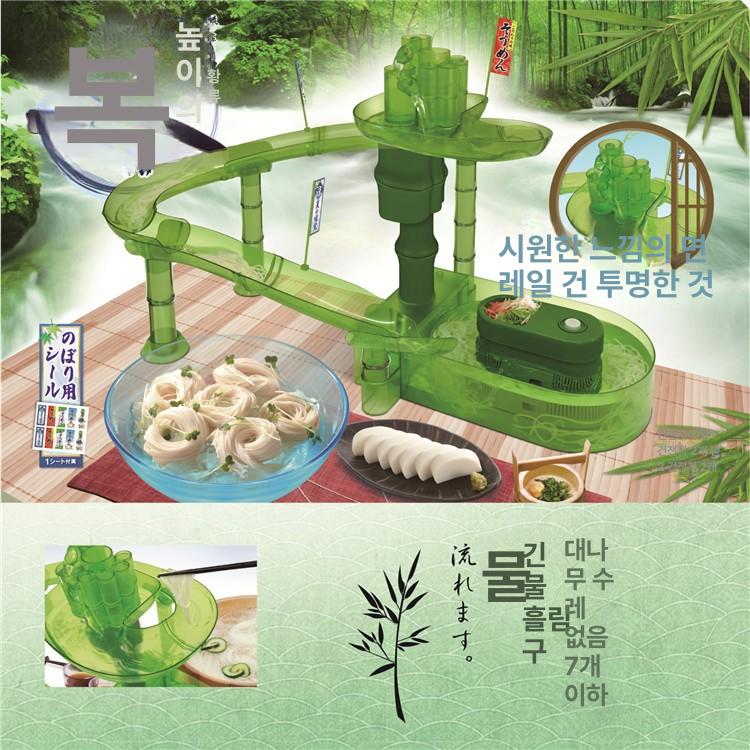 미니 회전 초밥 기차 장난감 주방놀이소품 주방놀이 일본 녹죽 유수 면기 - 상세 이미지 2