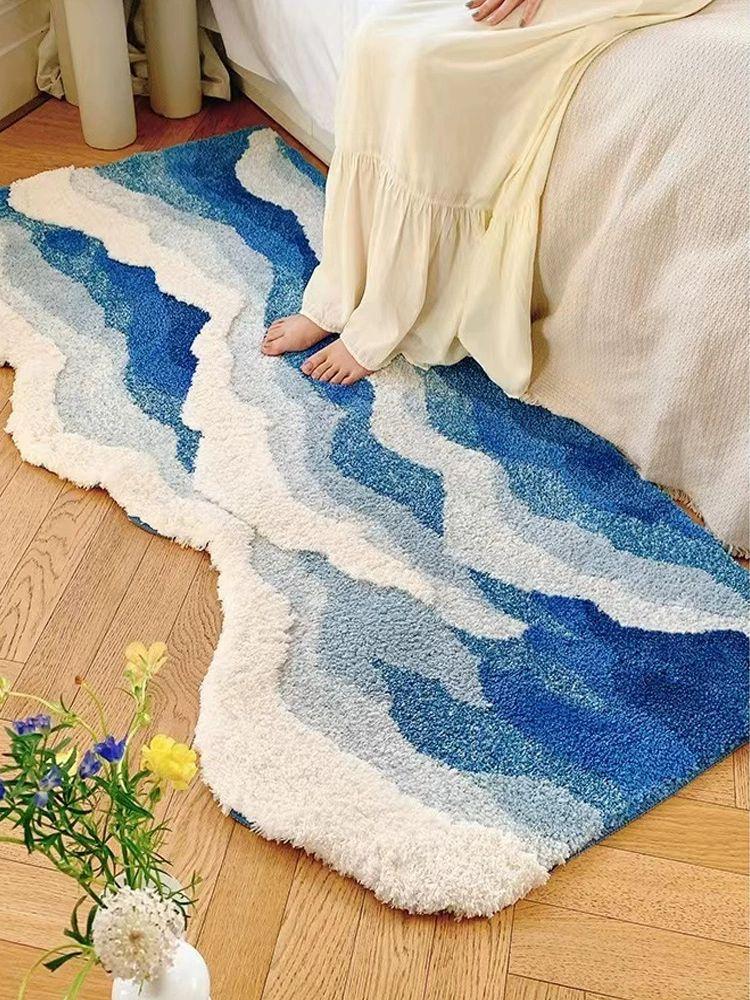 원룸 자취방 러그 카페트 꽃밭 침실 인테리어 워셔블 그린모스 60x180CM 두꺼운모조캔디미어 - 상세 이미지 5