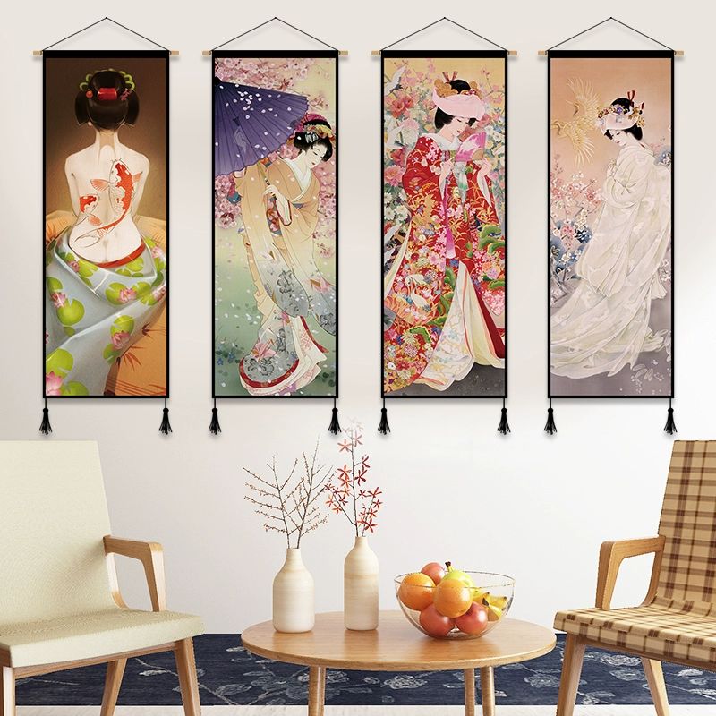 일본 족자 패브릭포스터 신년 술집 일식집 옥립의 향기 45x120cm 초두꺼운 내오염 부속품포함 - 상세 이미지 5