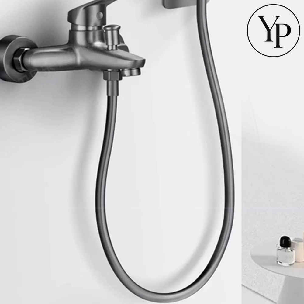 물때 방지 샤워 호스 2m 메탈 그레이 꼬이지않는 PVC 샤워기 욕실 호스줄