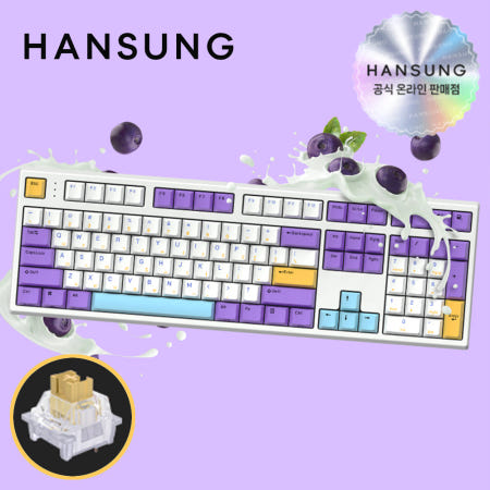 한성 GK787SE 오피스마스터 기계식키보드 블루베리스무디, 저소음 브라운슈가 토독, 35g