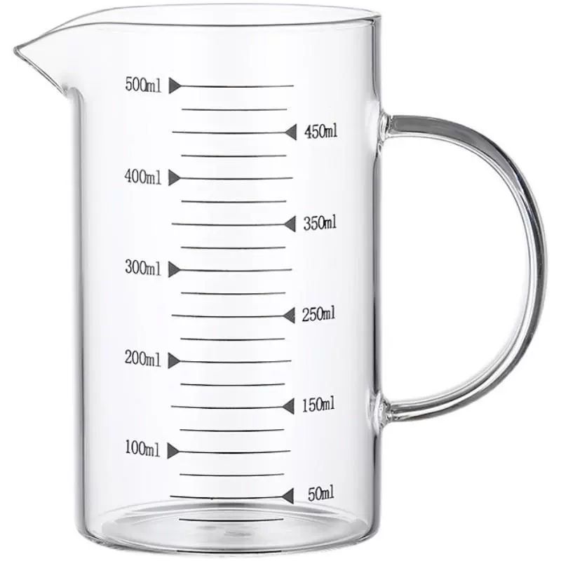 우유 음료 눈금 내열 손잡이컵 측정 계량컵 유리 베이킹 250ml 원형컵 - 상세 이미지 5