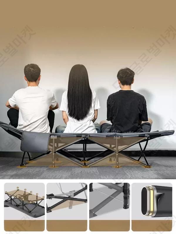 륨침대 2인용야전침대 차박용 160kg하중 폴딩침대 휴대용 캠핑용 접이식 초경량 대형 침대 - 상세 이미지 4