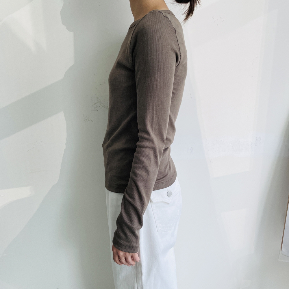 1+1 입술넥티셔츠 랍빠티 모달 레이어드 이너 긴팔 티셔츠 - 상세 이미지 4