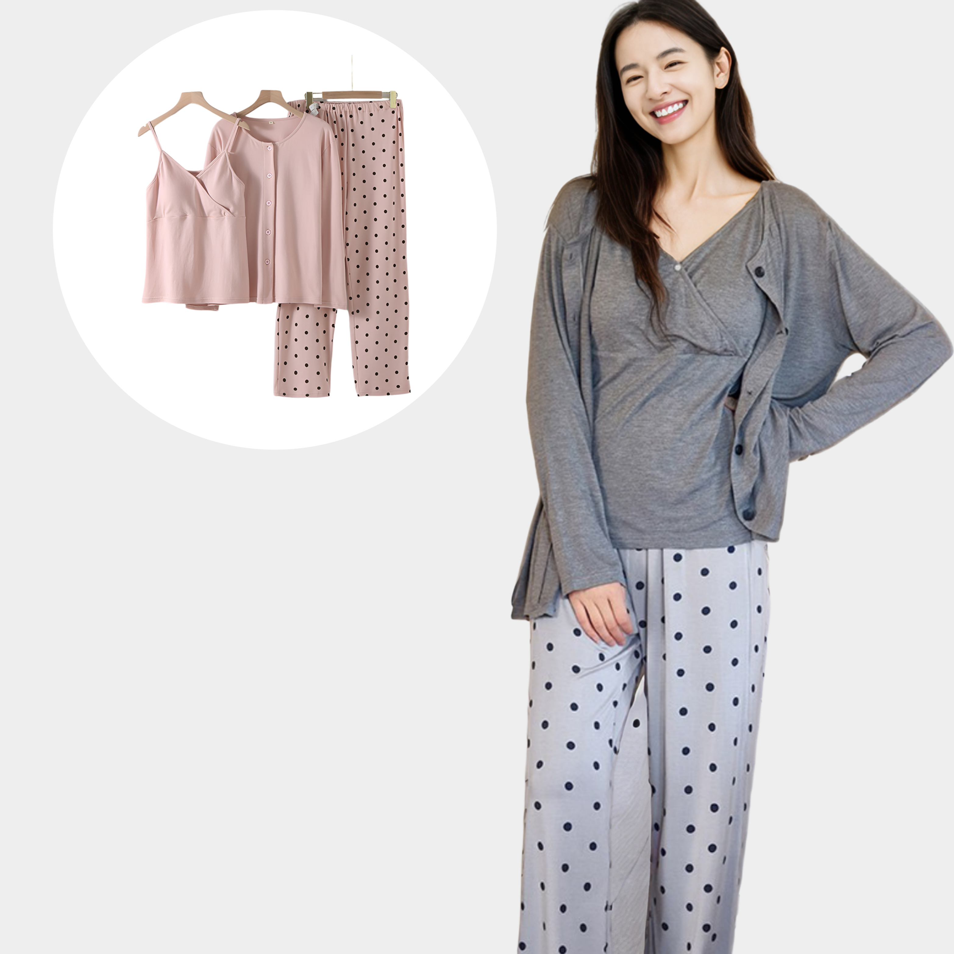 패드일체형 수유복 수유나시 세트 임산부 임부복 선물