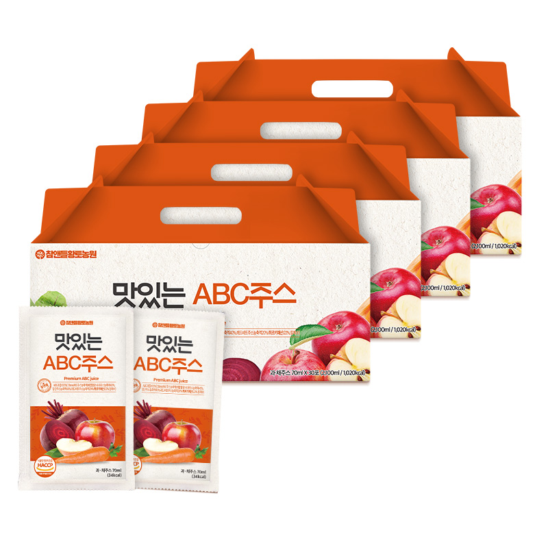 참앤들황토농원 맛있는 ABC주스 30포, 4개 - 상품 이미지