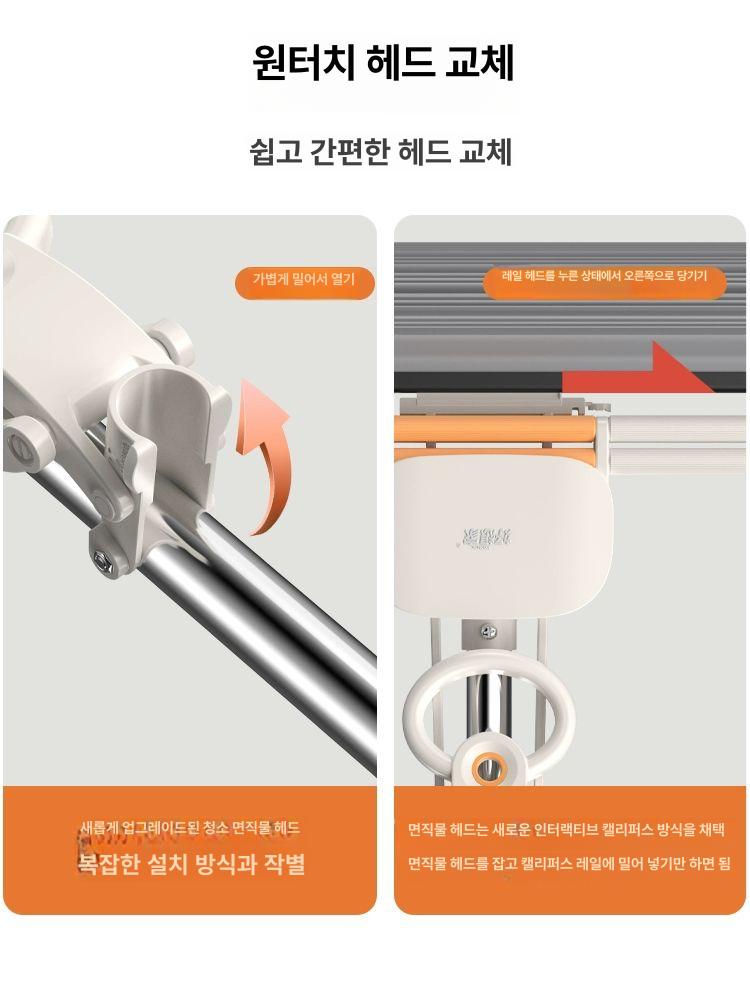 자동 스펀지 손세탁 물걸레 가정용 걸레 모서리 초대형 38CM 2면직물헤드 - 상세 이미지 5