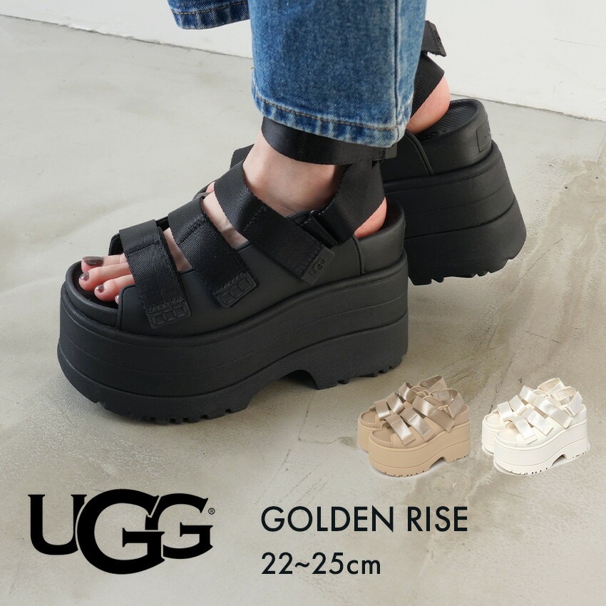 UGG 골든라이즈 여성용 쿠션 방수 샌들 블랙베이지 여름 1167431 - 상세 이미지 2