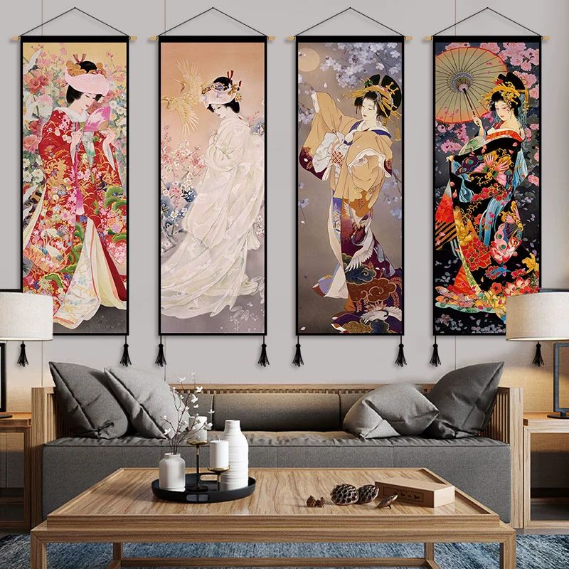 일본 족자 패브릭포스터 신년 술집 일식집 옥립의 향기 45x120cm 초두꺼운 내오염 부속품포함 - 상세 이미지 2