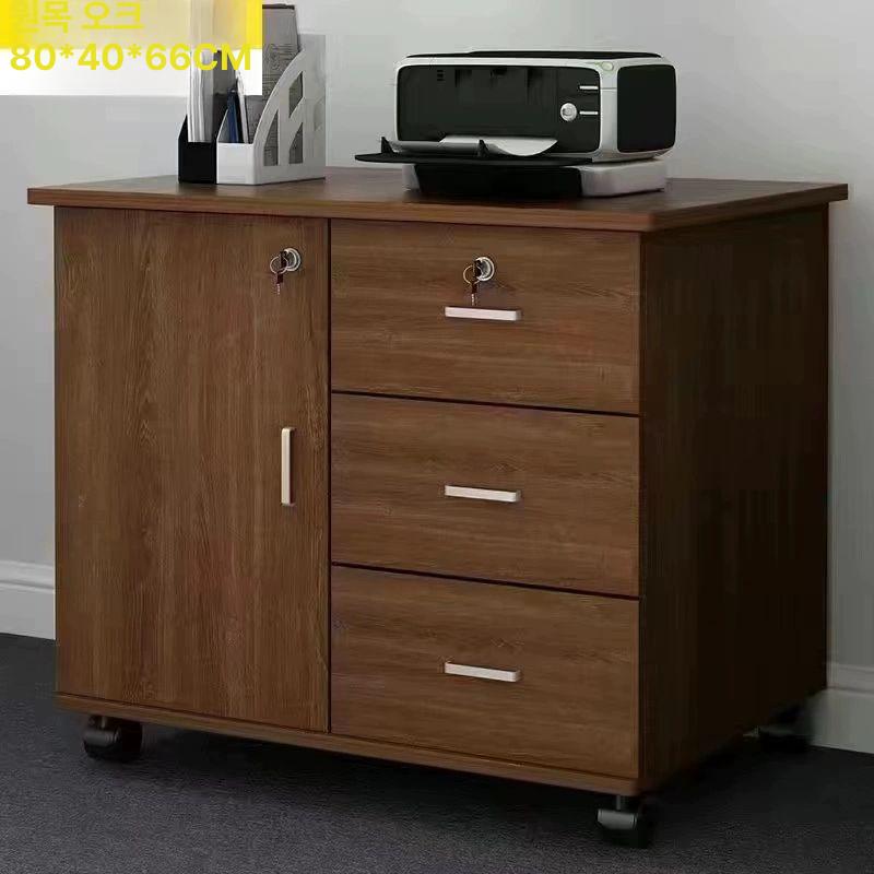 이동식 파일 서랍장 잠금장치 바퀴 수납장 사물함 가로 세로 70x40x65cm화이트 0mm - 상세 이미지 4