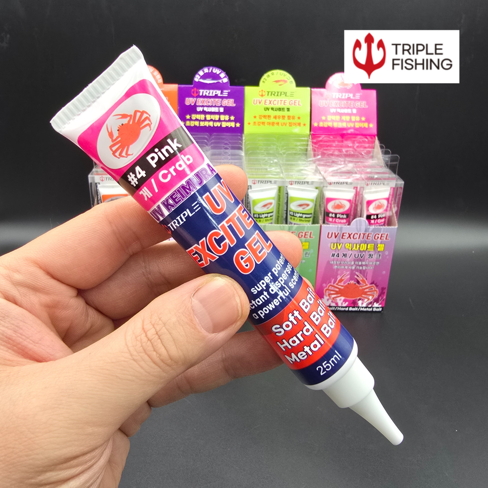 트리플피싱 UV 익사이트젤 짜는 집어제 게 크랩 핑크 케이무라 유인제 쭈꾸미 갑오징어