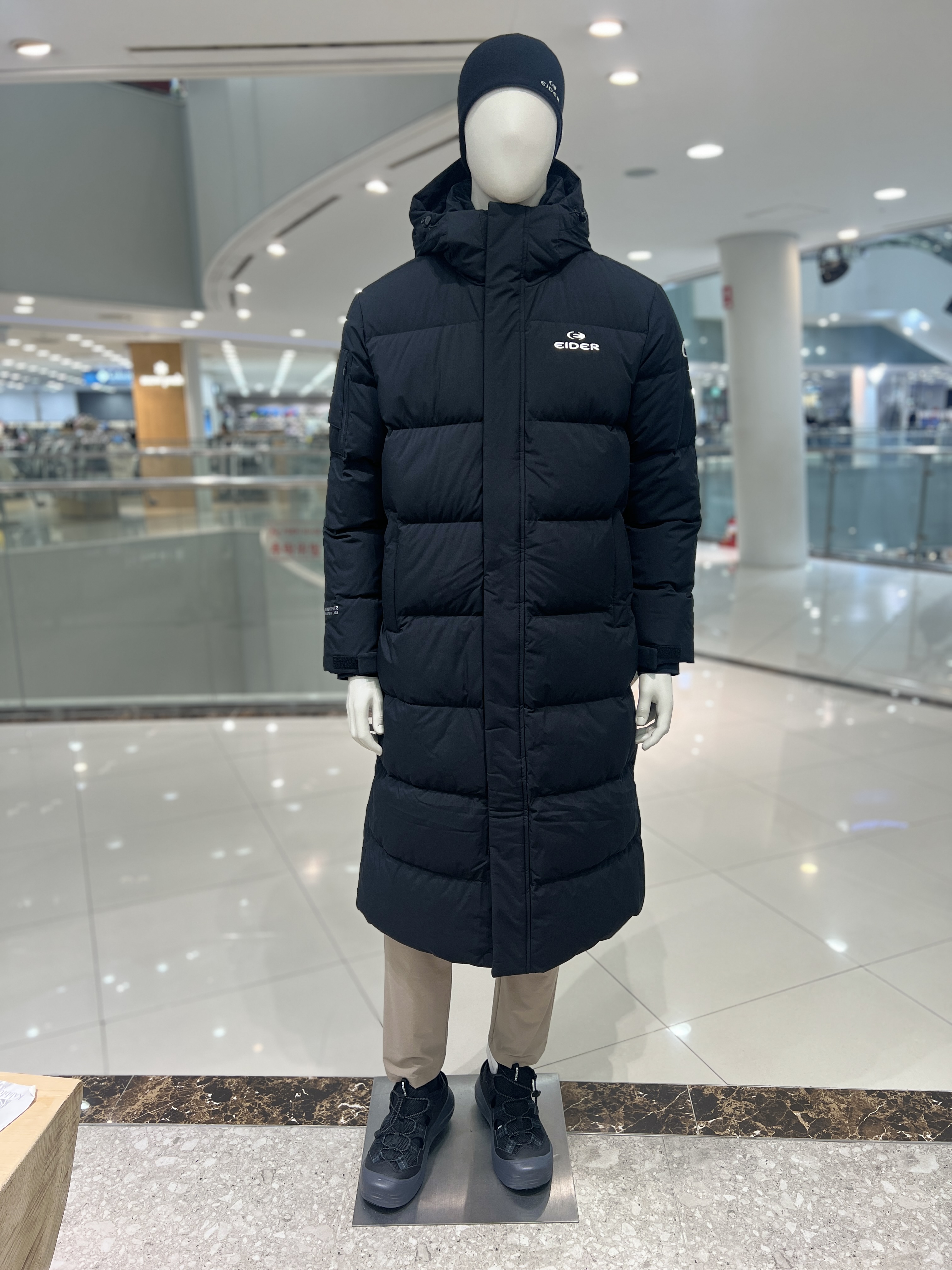 아이더 스테롤L 남녀공용 롱패딩 구스다운 점퍼 UW24538 블랙, S