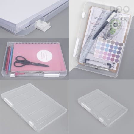 두론샵 플라스틱 파일케이스 A4 A5 화일케이스 소품보관 투명 납작상자형 문서보관함