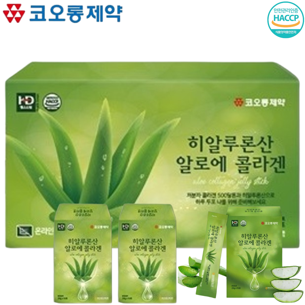 코오롱제약 알로에 콜라겐 히알루론산 젤리 스틱 20g 30포 1박스 피부 장 건강 면역력 - 메인 이미지