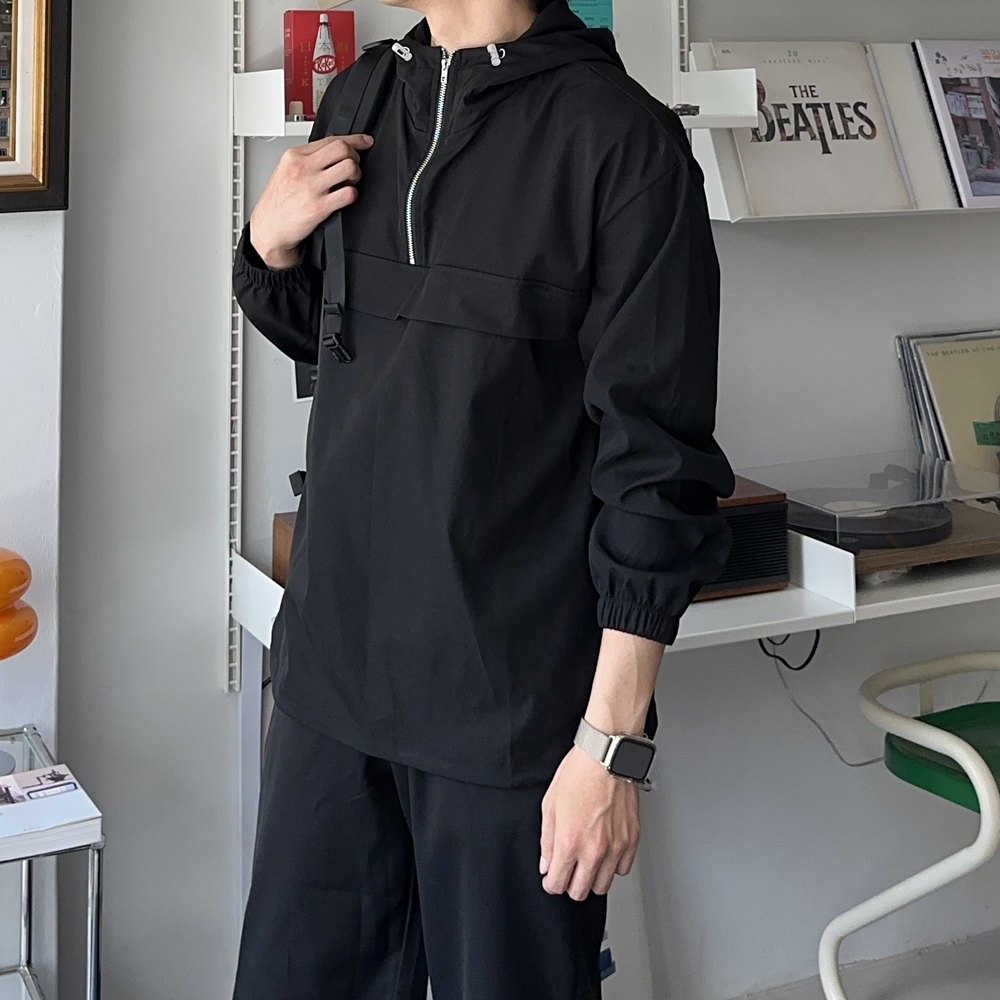 남자 아노락 바람막이 오버핏 후드 남성 점퍼 남자 바람막이