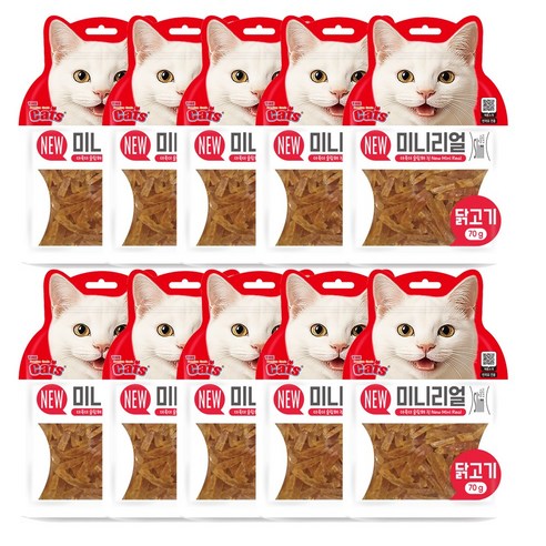 더캣츠 미니리얼 고양이간식 닭고기, 70g, 10개 제품 이미지