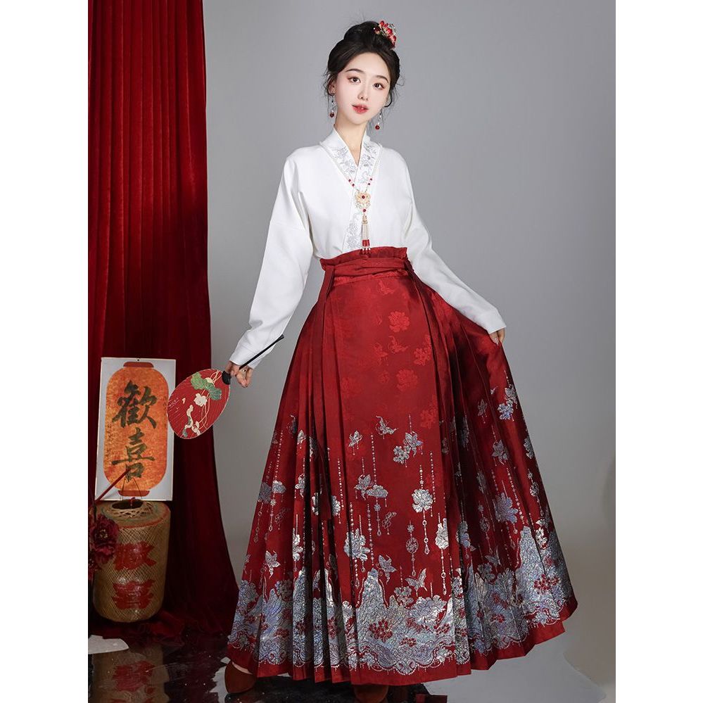생활한복원피스 철릭원피스 긴팔 가을 생활복 어른한복 검정꽃 S - 상품 이미지