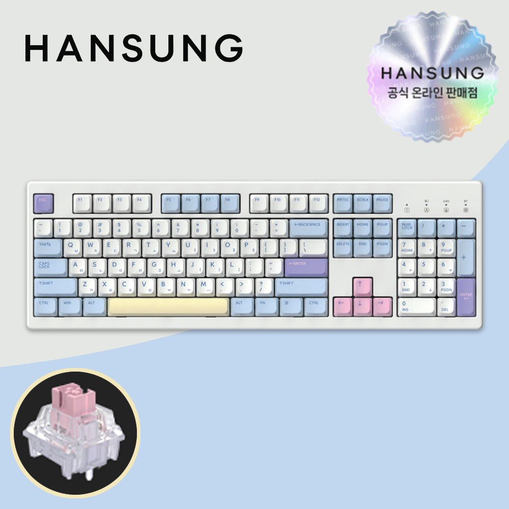 한성 TFG Cloud CF 동그리 기계식키보드 코튼캔디, 핑크솔트 토독, 40g - 상품 이미지