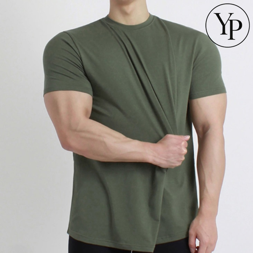 남자 머슬핏 무지 반팔 몸매 드러나는 기능성 쿨티 - 상품 이미지