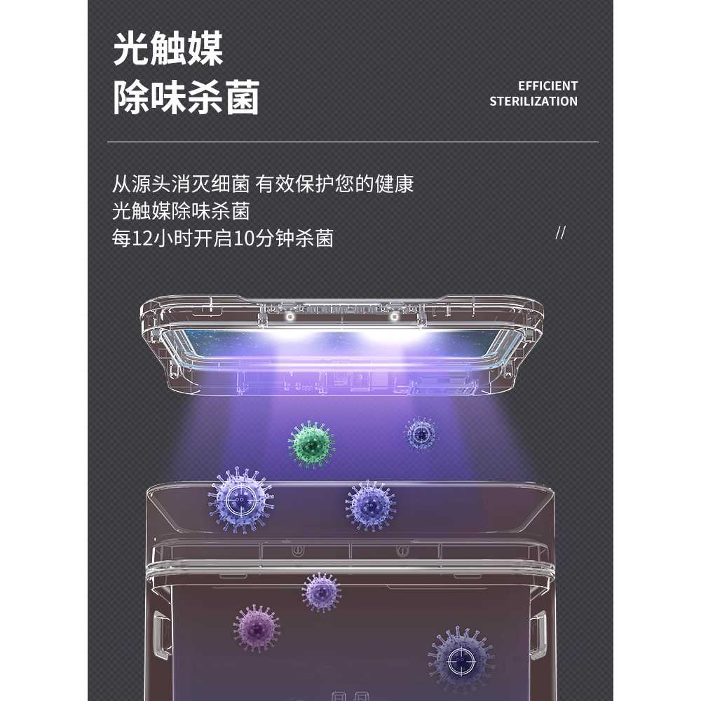 자동센서쓰레기통 냄새차단 스마트 주방 기저귀 살균 9L 그레이 - 상세 이미지 4