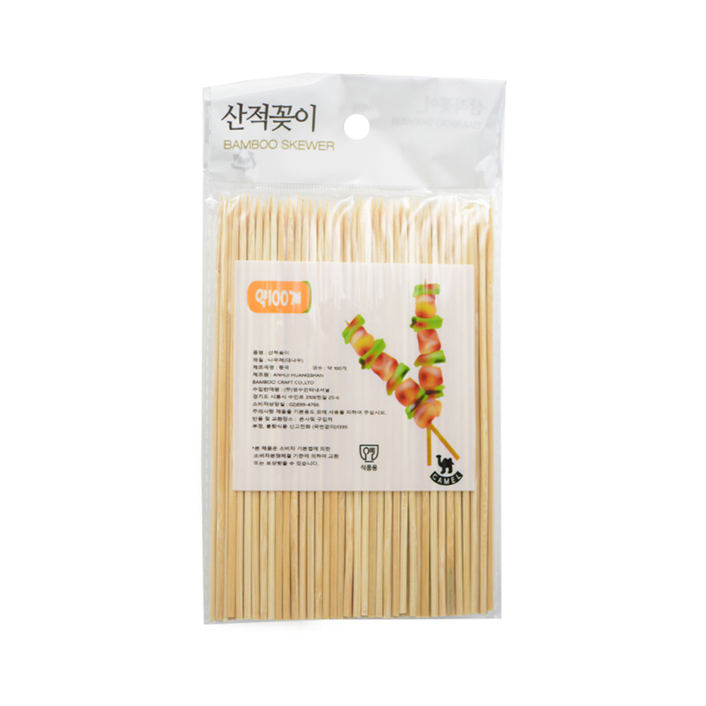 꼬치요리 나무스틱 긴 이쑤시개 꼬치전 구이 가는 대나무 꼬챙이 100P 15cm, 1개
