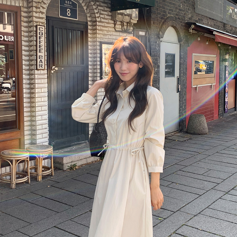 에르마 셔츠 카라 스트랩 긴팔 롱 원피스 op16169 - 상세 이미지 2