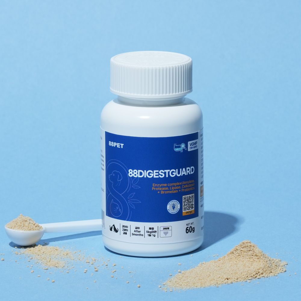 88펫 다이제스트가드 강아지 고양이 유산균 소화 효소제 변비 설사 구토 60g, 1개 - 메인 이미지