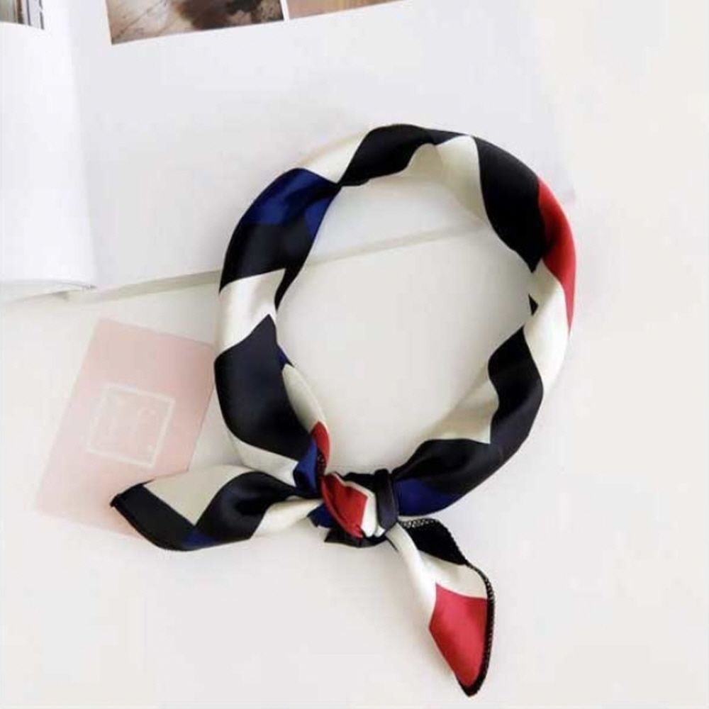 시크한 여성 미니 쁘띠 스카프 선택 스퀘어네이비