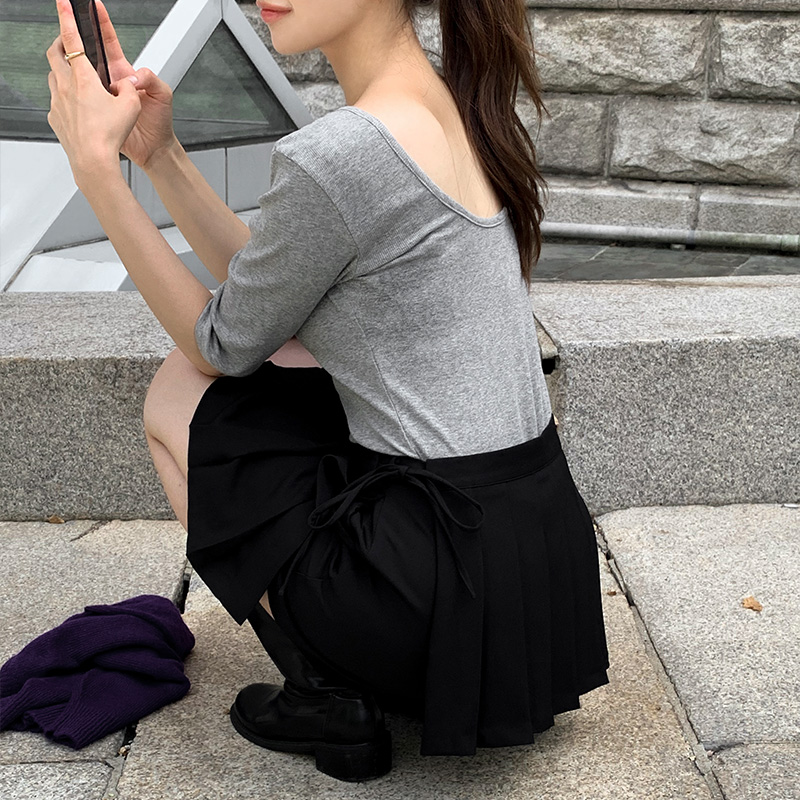 셀리프 베이직 잔골지 랍빠 5부 반팔 티셔츠 ts4695 - 상세 이미지 4