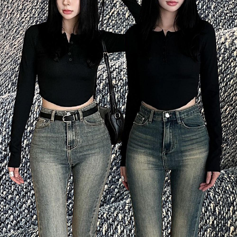 부츠컷청바지 하이웨스트청바지 스키니진 이미지 8