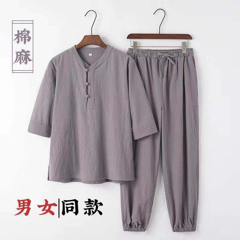 삼베옷 여름 삼배 남성 개량 린넨 생활 한복 절복 흑색 M 42.5-52.5kg - 상세 이미지 2