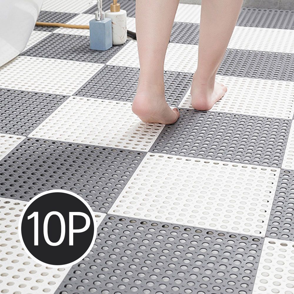 TPE 논슬립 물빠짐 매트 10P - 메인 이미지