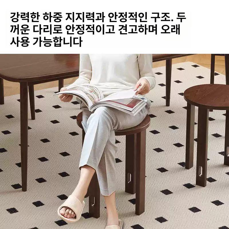 접이식 스툴의자 4in1 원형 원형의자 계단의자 간이 원목 결합형 폴딩 원목스툴 스툴 - 상세 이미지 4