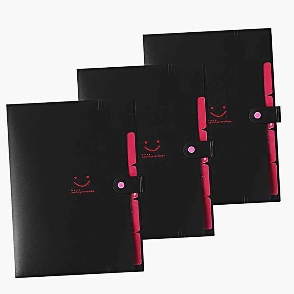 스마일 도큐먼트 블랙 파일 5칸 3p세트 서류 파일 - 상품 이미지