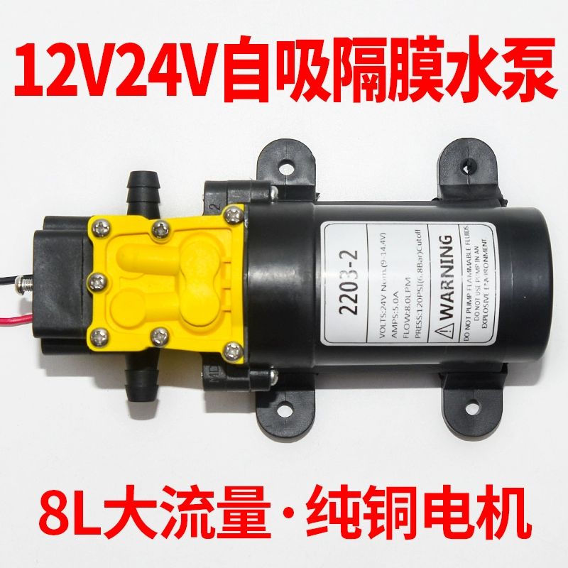 미니 소형 DC 전기 12V 펌프 4m 다이어프램 워터 24V 12V 대펌프 0.2m+더블클립+필터 - 상세 이미지 2