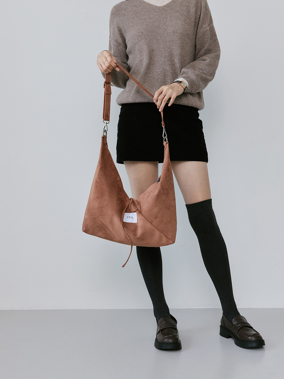 [ATIL STUDIO] 데일리 호보 크로스 앤 숄더백 _ [브라운] 이미지 8