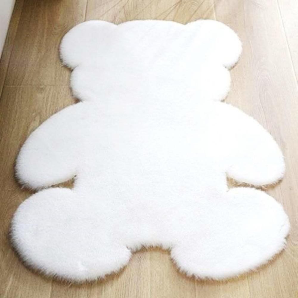 장모 침실카페트 러그60x80cm 화이트 - 상품 이미지