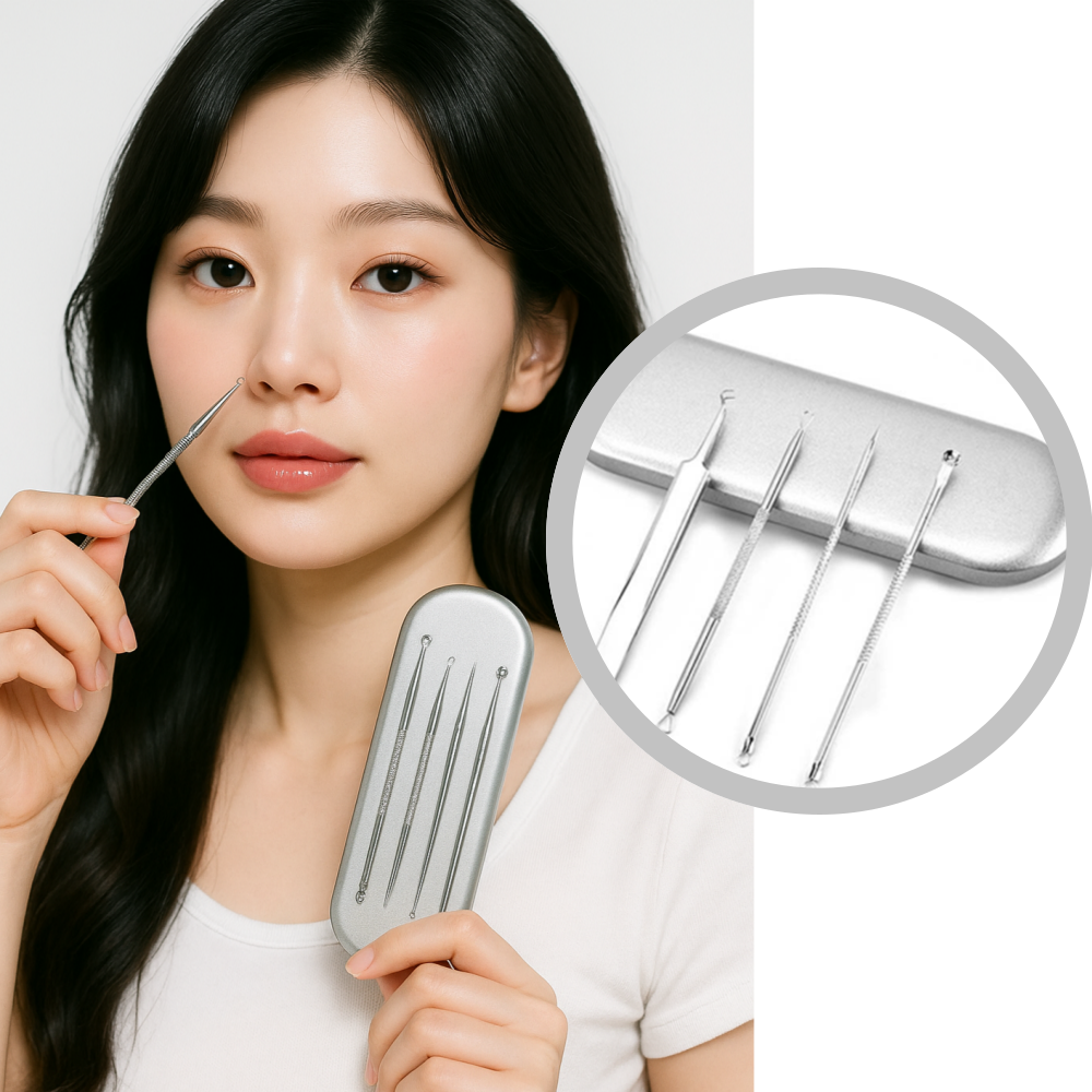 비립종 짜는기구 집에서 여드름 짜기 압출기 뾰루지 바늘 좁쌀 피지 블랙헤드 압출기계 - 상품 이미지
