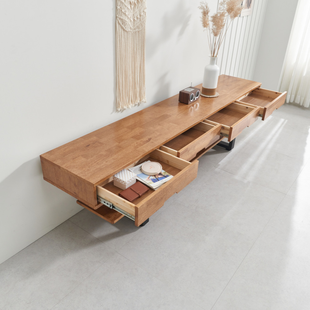 준 원목 TV하부장 티비거치대 티브다이 키큰 높은 거실장 2100