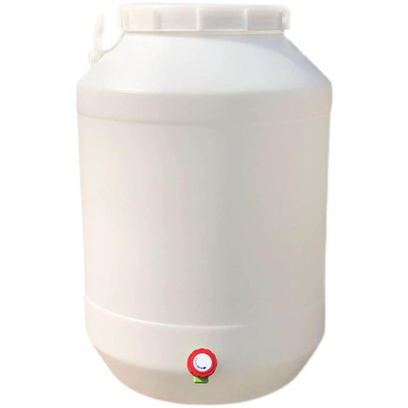 수도꼭지 물통 20리터 약수터 약수통 야외 꼭지달린 25L 화이트 두꺼운 원통+수돗꼭지 - 상품 이미지