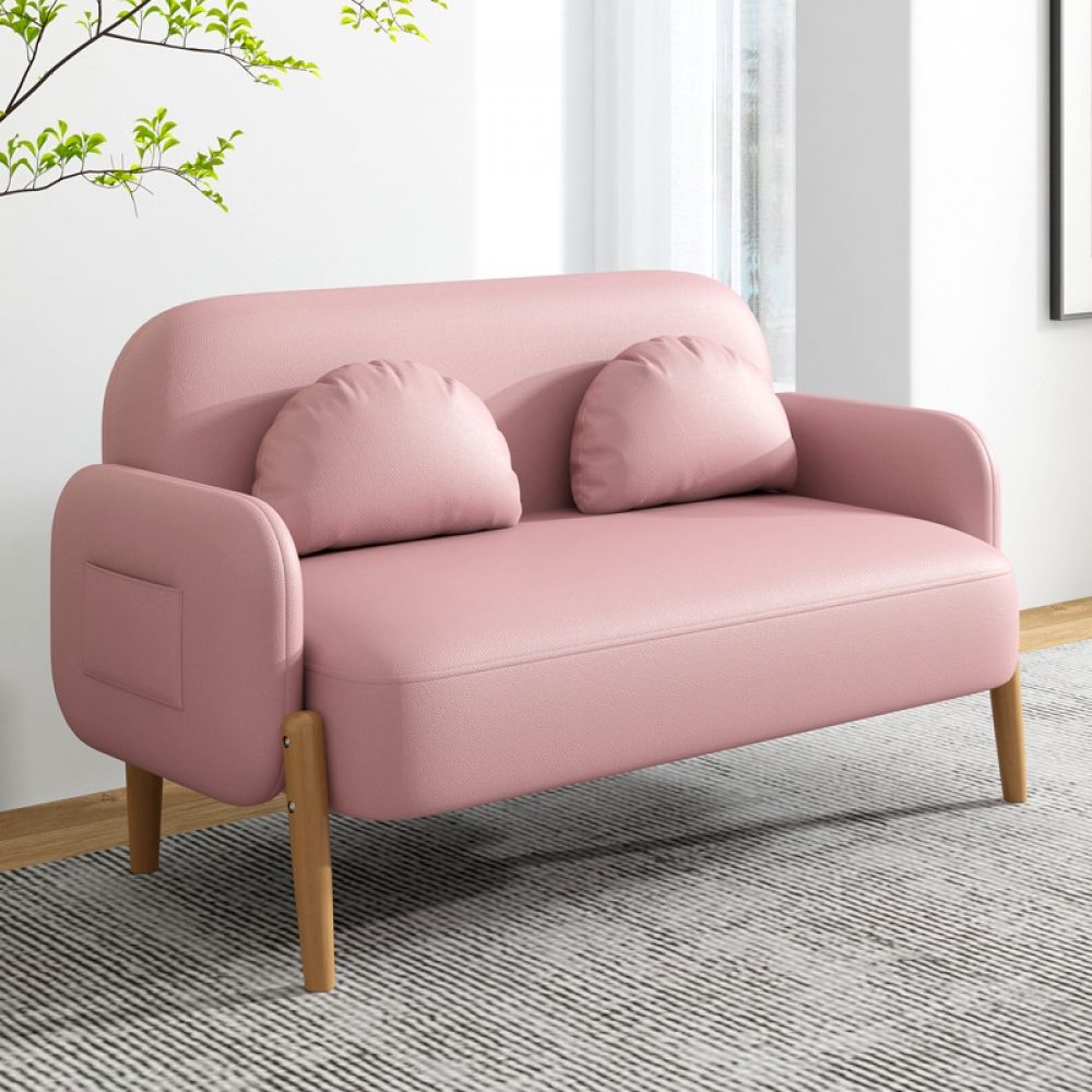 거실 핑크 소파 2인용 패브릭 128cm