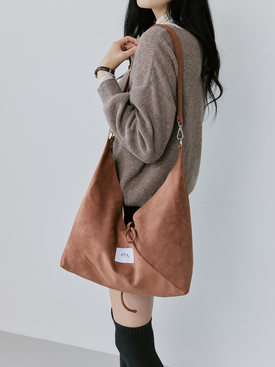 [ATIL STUDIO] 데일리 호보 크로스 앤 숄더백 _ [브라운] 이미지 6